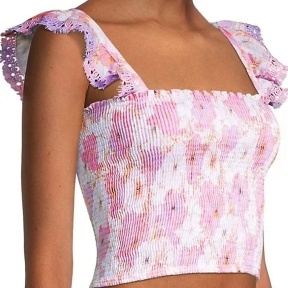 NWT PEIXOTO MARIEL SMOCKED TOP, MEDIUM